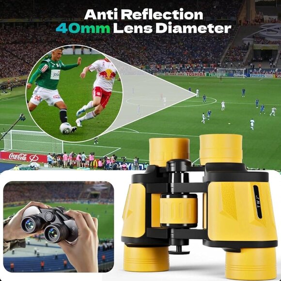 HD 12x40 Waterproof Binoculars: Clear View for Hunting, Bird Watching, Travel - Picture 4 of 6